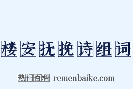 楼安抚挽诗组词是什么意思的图片